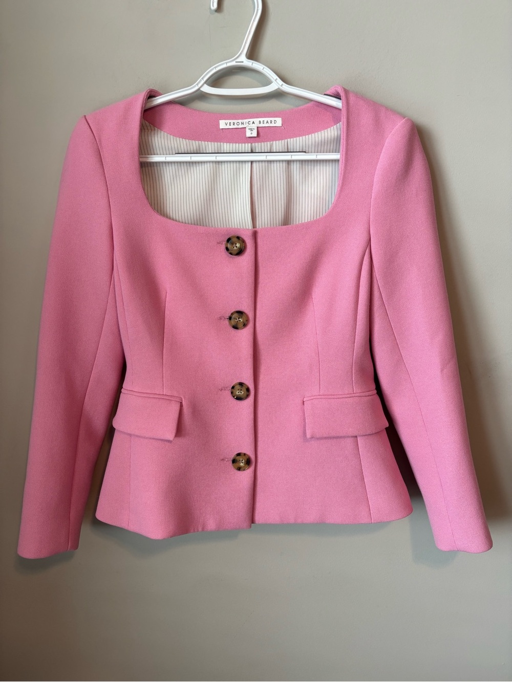 Veronica Beard Ria Woven Pink Blazer Jacket Size 0 - Picture 5 of 13